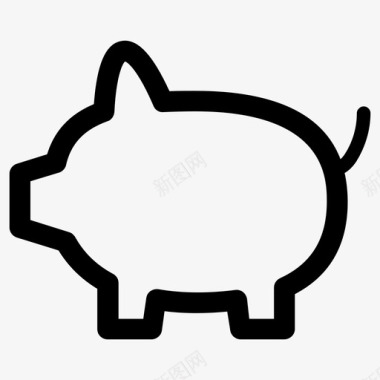 猪动物耳朵图标图标