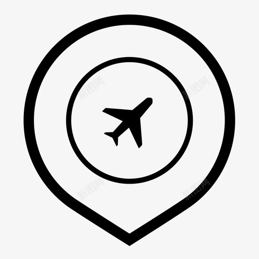 机场飞行定位图标svg_新图网 https://ixintu.com pin 地图 定位 旅行 机场 标记 飞机 飞机识别 飞行