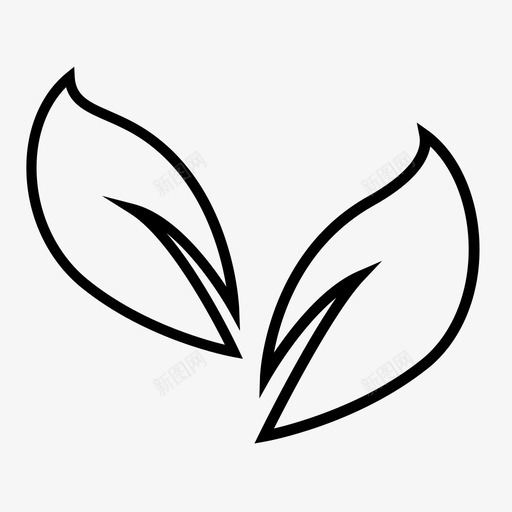 绿色芽植物图标svg_新图网 https://ixintu.com 叶 植物 清洁能源 绿色 自然 芽 茎