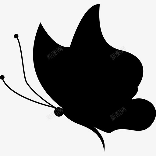 蝴蝶黑色的形状朝左动物蝴蝶图标svg_新图网 https://ixintu.com 动物 蝴蝶 蝴蝶黑色的形状朝左
