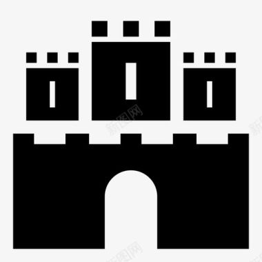 城堡堡垒要塞图标图标