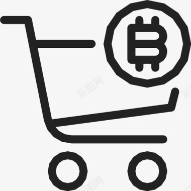 购物车比特币电子商务图标图标