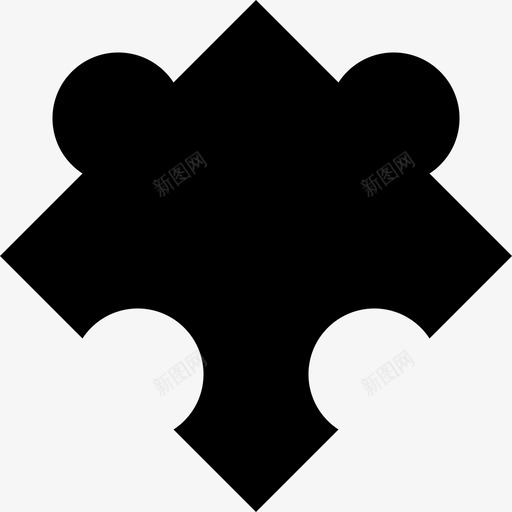 黑色拼图块旋转形状形状指向图标svg_新图网 https://ixintu.com 形状 指向图标 黑色拼图块旋转形状