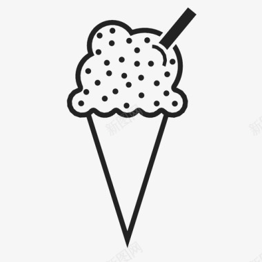 冰淇淋筒标记新鲜图标图标