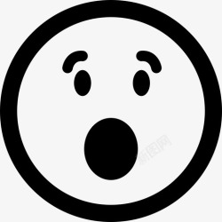圆润的边缘惊讶的表情图方形脸睁大眼睛和嘴巴界面图标高清图片
