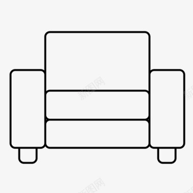扶手椅软垫家具图标图标