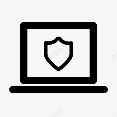 笔记本电脑保护屏蔽安全图标图标
