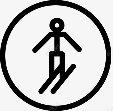 滑雪者标志人图标图标