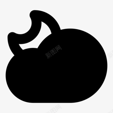 多云的夜晚天气潮汐图标图标