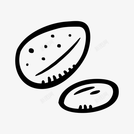 杏仁食品健康图标svg_新图网 https://ixintu.com 健康 坚果 杏仁 松饼 种子 蛋白质 零食 食品