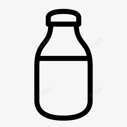 牛奶瓶著名的图标线svg_新图网 https://ixintu.com 牛奶瓶 著名的图标线