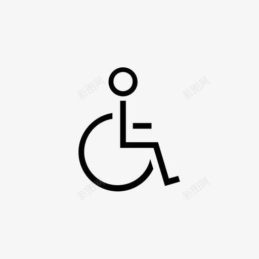 残疾负重弱势图标svg_新图网 https://ixintu.com 医院 受限 弱势 标牌 残疾 残疾人 负重 轮椅