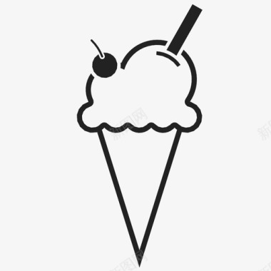 冰淇淋筒夏季减法图标图标