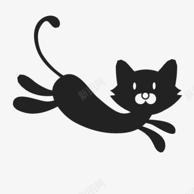 猫跳跃小猫图标图标