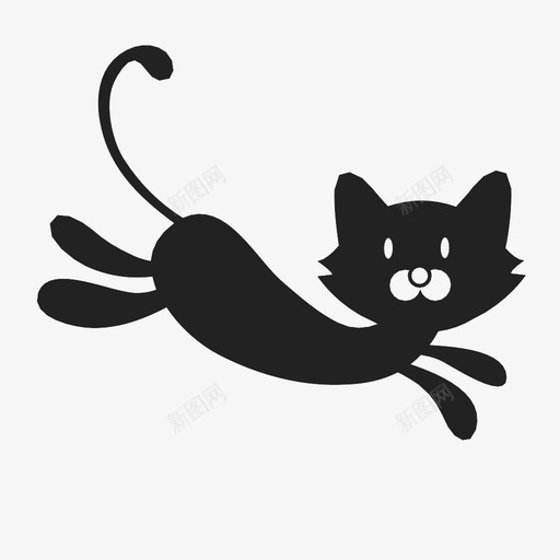 猫跳跃小猫图标svg_新图网 https://ixintu.com 喵喵 宠物 小猫 猫 跳跃