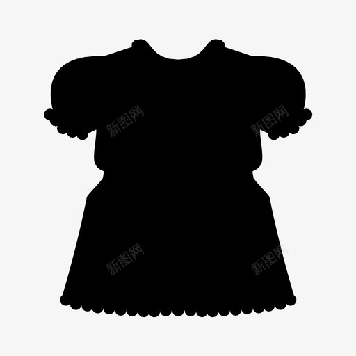 婴儿连衣裙漂亮褶边图标svg_新图网 https://ixintu.com 可爱 婴儿连衣裙 漂亮 穿 衣服 褶边