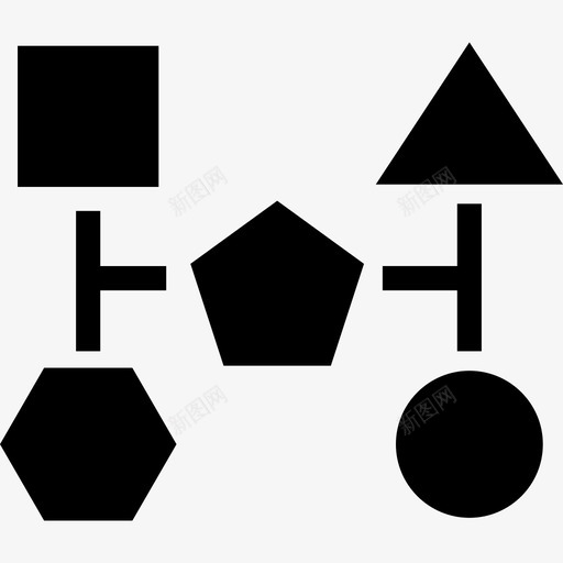 黑色形状的分块方案图标svg_新图网 https://ixintu.com 黑色形状的分块方案