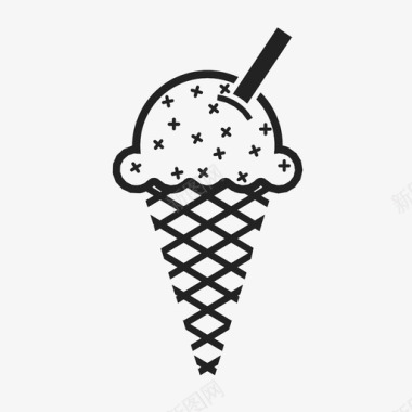 冰淇淋筒加忽略图标图标