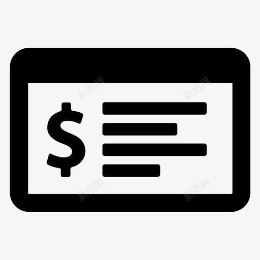 支票付款钱图标svg_新图网 https://ixintu.com 书写 付款 支票 支票簿 美元 账户 钱 银行
