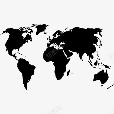 世界地图国际洲际图标图标