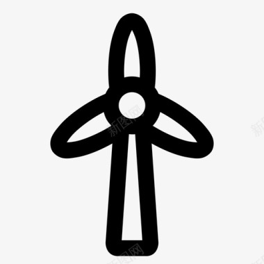 风能风车风力涡轮机图标图标