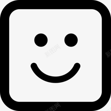 微笑表情方块脸界面情绪方块图标图标