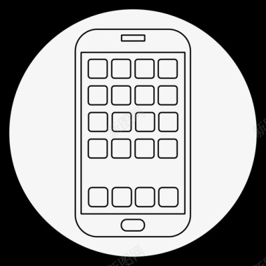 白色智能手机应用程序三星galaxy手机图标图标