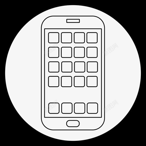 白色智能手机应用程序三星galaxy手机图标svg_新图网 https://ixintu.com 三星galaxy手机下载 白色智能手机应用程序