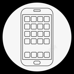 三星白色智能手机应用程序三星galaxy手机图标高清图片