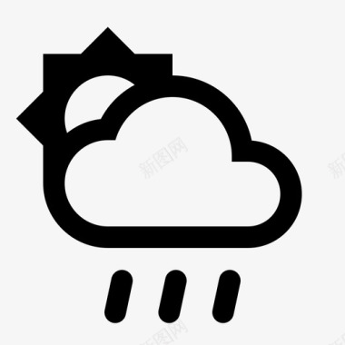 白天下雨气候云图标图标