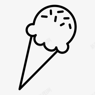 冰淇淋筒减法撒洒图标图标
