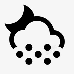 迷你水滴夜雾淋浴雨图标高清图片