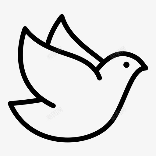 鸟鸽子和平图标svg_新图网 https://ixintu.com 和平 喙 希望 生命体 眼睛 翅膀 脸 鸟 鸽子