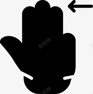 三指左扫手势手图标图标