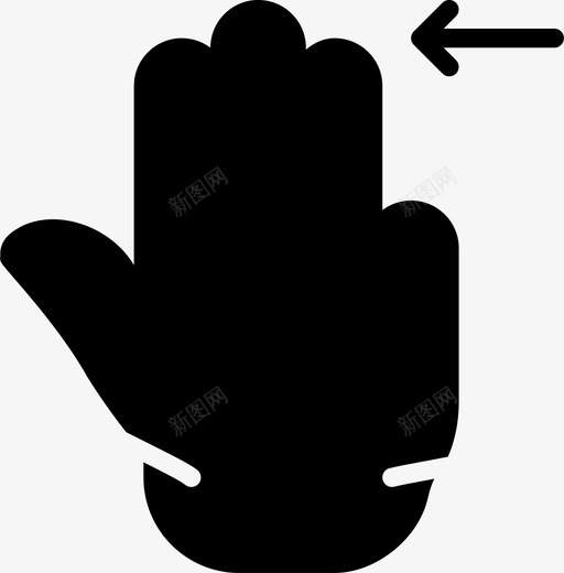 三指左扫手势手图标svg_新图网 https://ixintu.com 三指左扫 三重 手 手势 滑动 粉碎图标手势实心