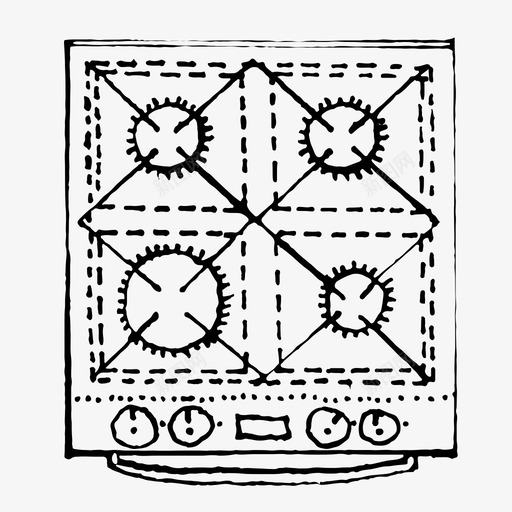 手绘炉灶图标svg_新图网 https://ixintu.com 手绘炉灶