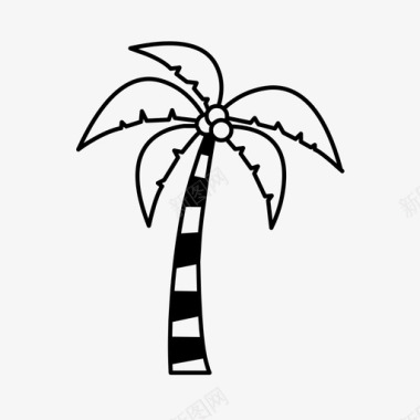 棕榈树夏天植物图标图标