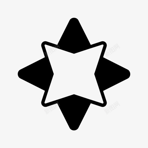 星星天空纸图标svg_新图网 https://ixintu.com 光 天空 孩子 指南针 方向 星星 画 纸 路