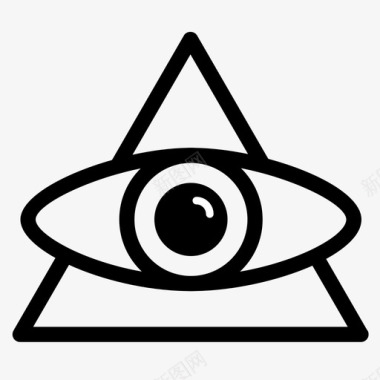 普罗维登斯之眼金字塔光图标图标