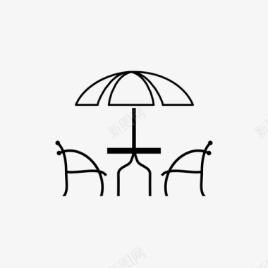 桌子雨伞餐厅图标图标