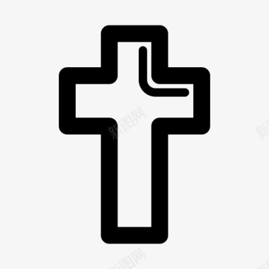 十字架标志信使图标图标