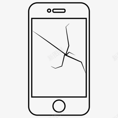 屏幕破裂智能手机延迟图标图标