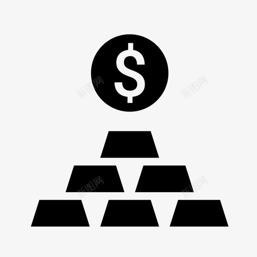 金条货币和金融图标svg_新图网 https://ixintu.com 货币和金融 金条