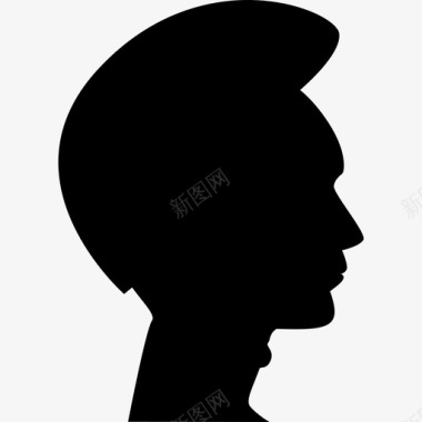 男人的头发形状在头侧视图剪影人发廊图标图标