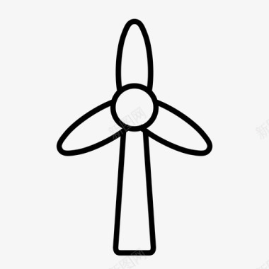 风力涡轮机风电场电力图标图标