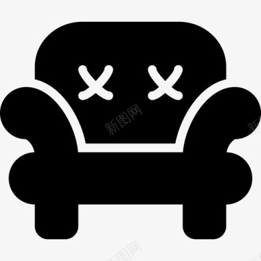 沙发自由设置实心图标图标