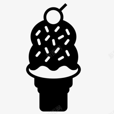 冰淇淋筒巧克力玉米图标图标