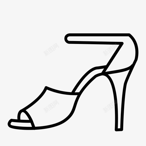 鞋跟细高跟鞋鞋图标svg_新图网 https://ixintu.com 凉鞋 女性化 性感 时尚 细高跟鞋 露趾 鞋 鞋类 鞋跟 高跟鞋
