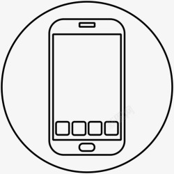 皓月白智能手机免抠PNG手机应用智能手机白手机图标高清图片