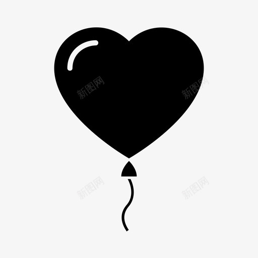 心气球闪亮红色图标svg_新图网 https://ixintu.com 庆祝 心气球 气球 派对 爱情 特别 红色 花车 闪亮